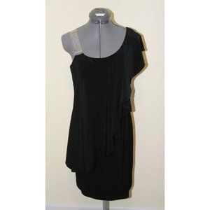 NEW! Chelsea Suite Cocktail Little Black Dress w/ Silver Metal Sleeve ~ Size 6